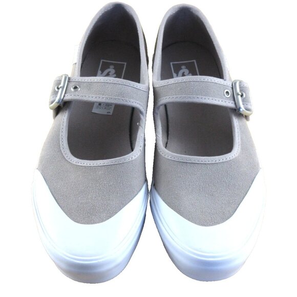 Vans Women's Mary Jane Suede Atmosphere Grey adjustable Sneakers Sizes NIB - Picture 3 of 7